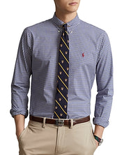 Polo Ralph Lauren Men's Slim Fit Poplin Button Down Shirt Blue White 17.5