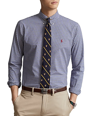 Polo Ralph Lauren Men's Slim Fit Poplin Button Down Shirt Blue White 17.5