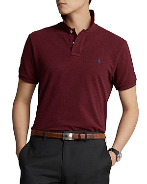 Polo Ralph Lauren Men's Custom Slim Fit Mesh Polo Shirt Burgundy Red Small