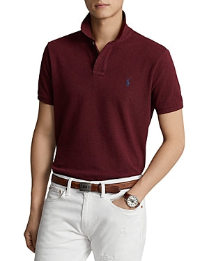 Polo Ralph Lauren Mens Classic Fit Mesh Polo Shirt Spring Wine Heather Small