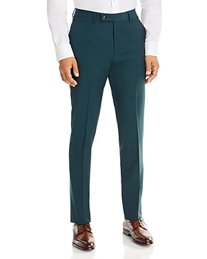 Robert Graham Mens Wool Mohair Slim Fit Suit Dress Pants Dark Green Size 34