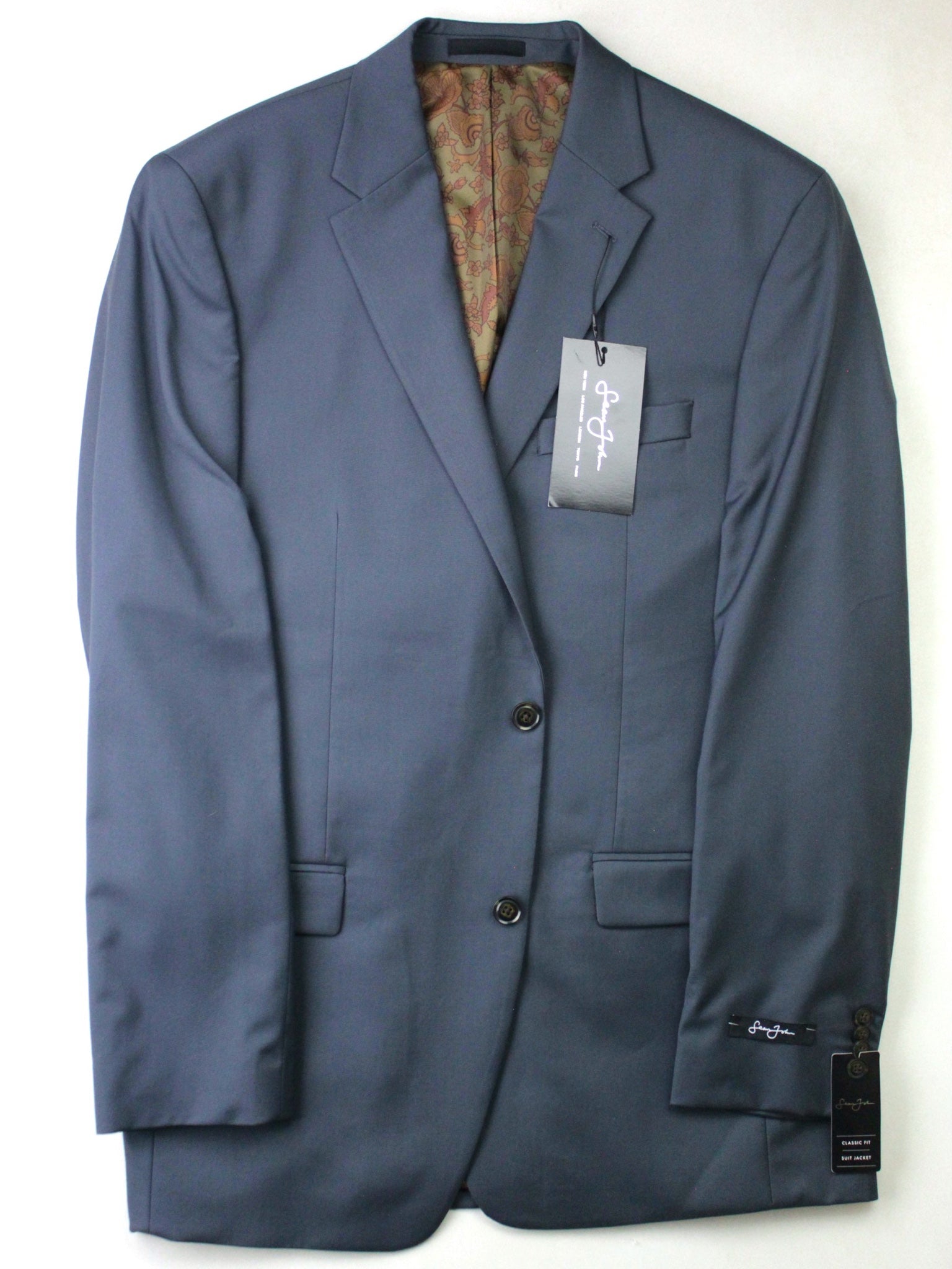 Sean John Mens Green Solid Suit Jacket 44L