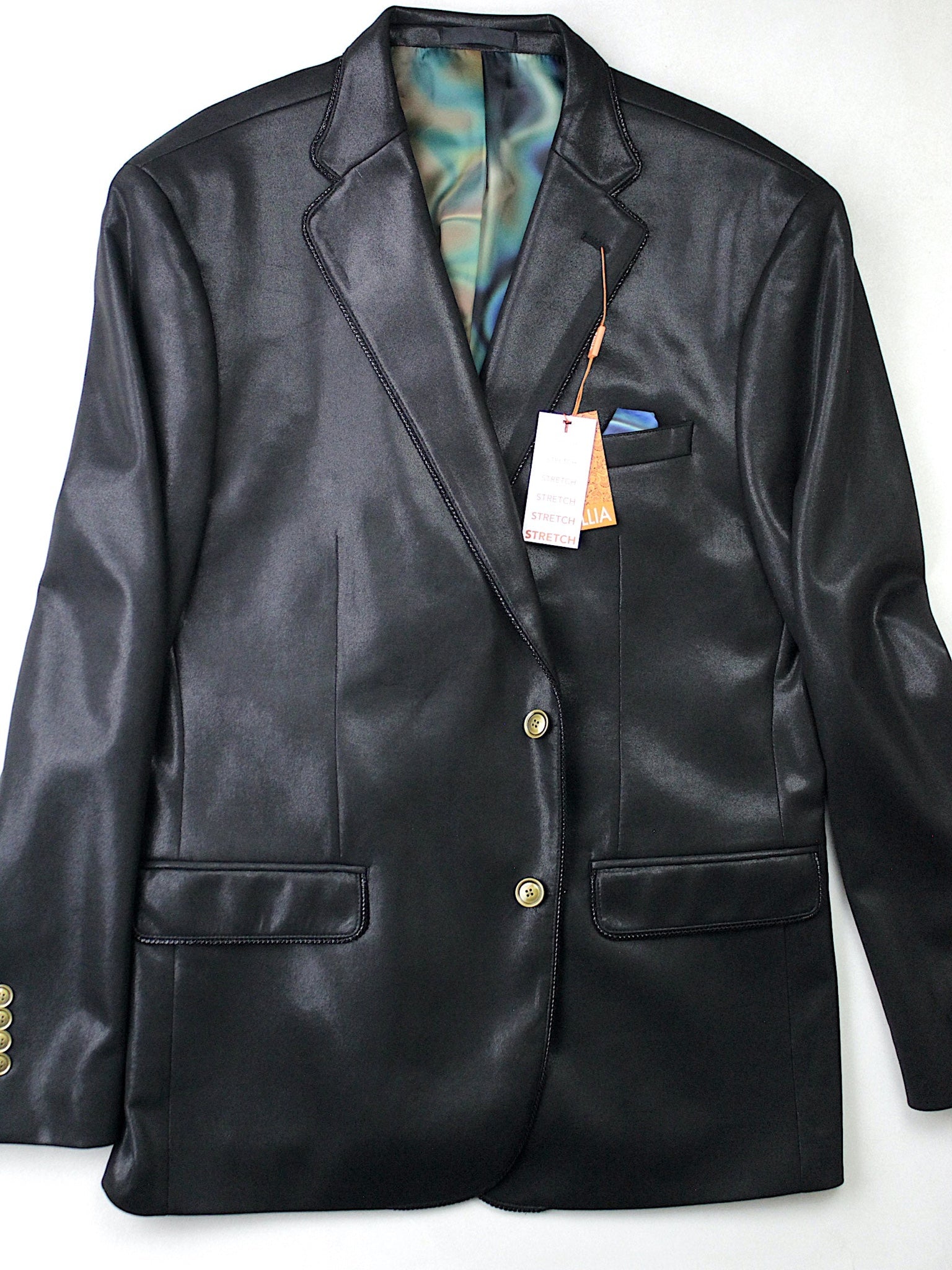 Tallia Mens Slim fit Sport Coat Blazer 44 R Black