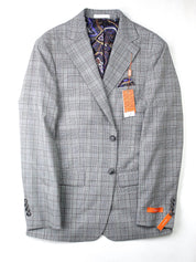 Tallia Mens Slim fit Sport Coat Blazer 38 R Grey Plaid