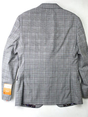 Tallia Mens Slim fit Sport Coat Blazer 38 R Grey Plaid