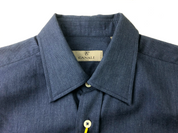 Canali Mens Modern Fit Sport Dress Shirt Large Blue Plaid