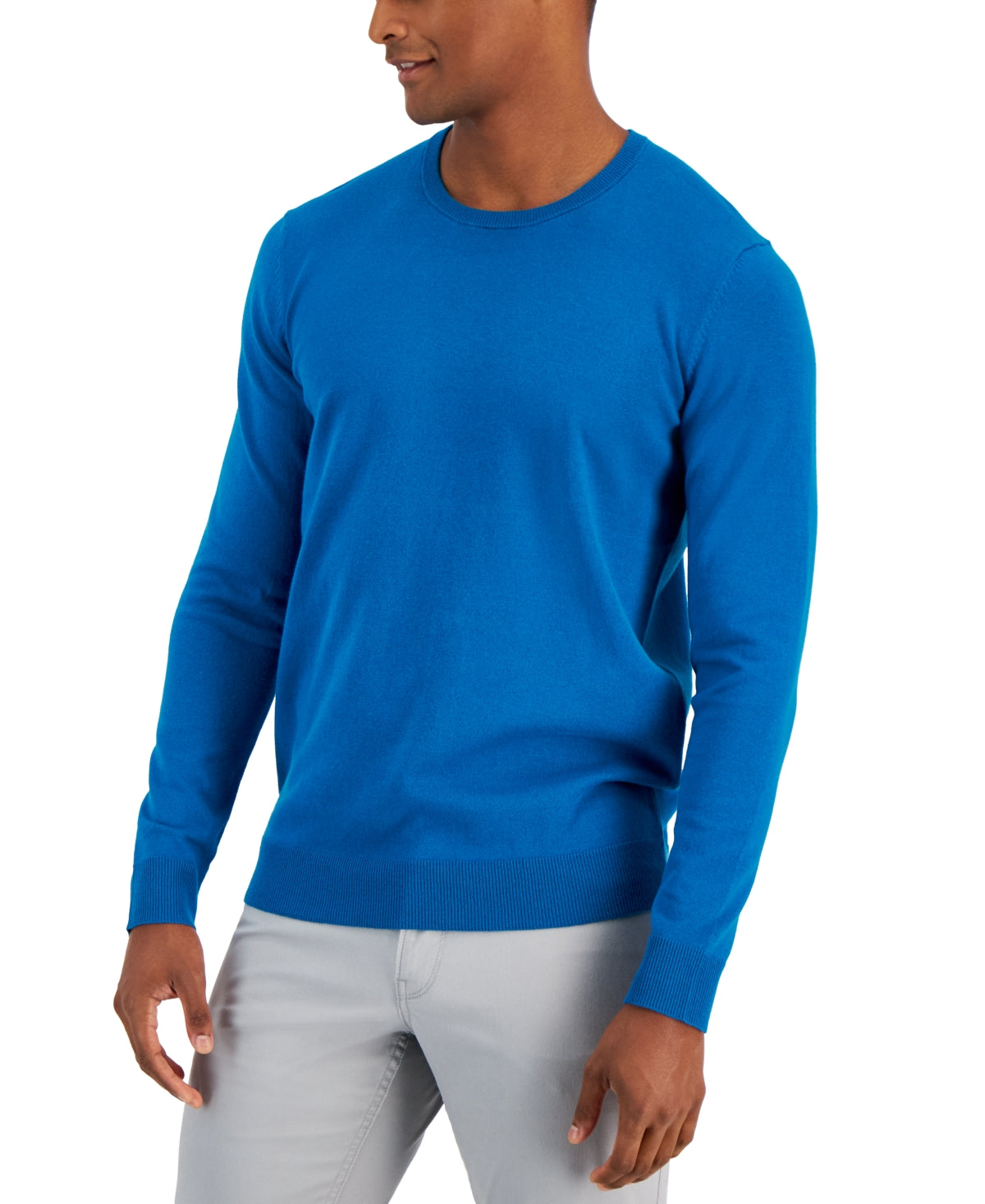 Alfani Men's Crewneck Sweater  True Teal  Large