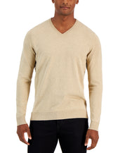 Alfani Mens Regular fit V Neck Sweater XXL Beige Solid