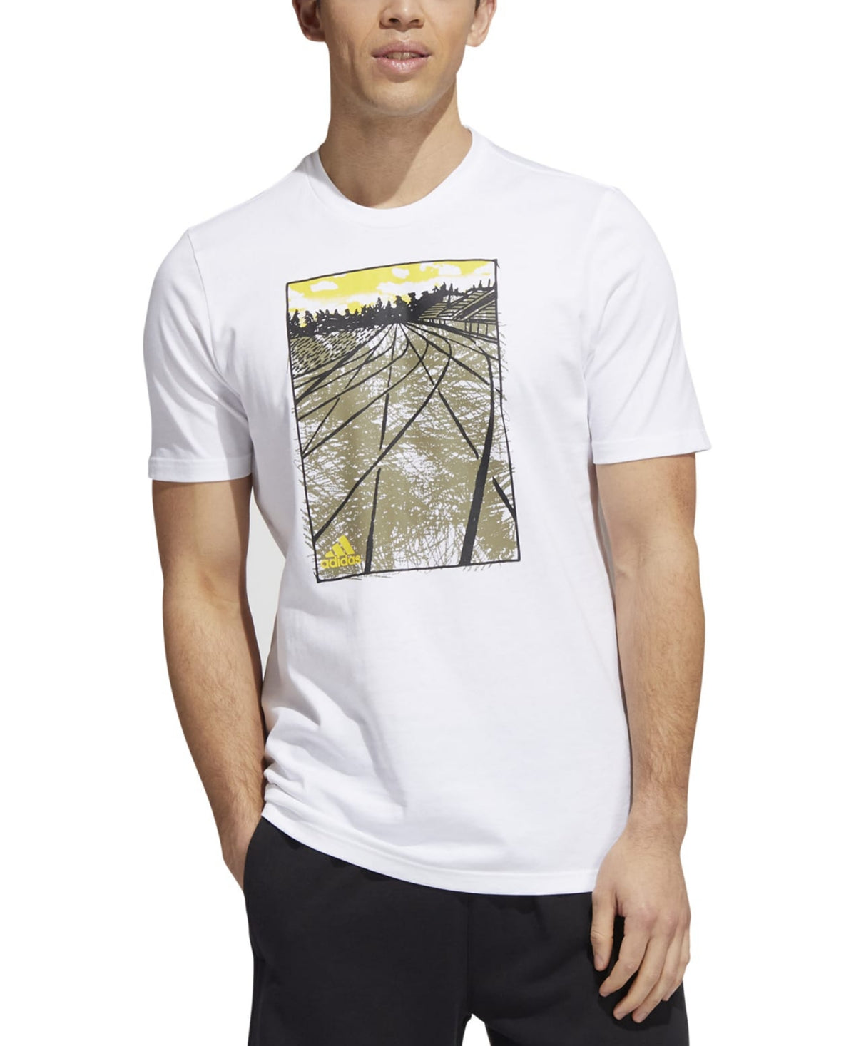 Adidas Mens Workout Activewear Short Sleeve Crewneck T Shirt  White Large