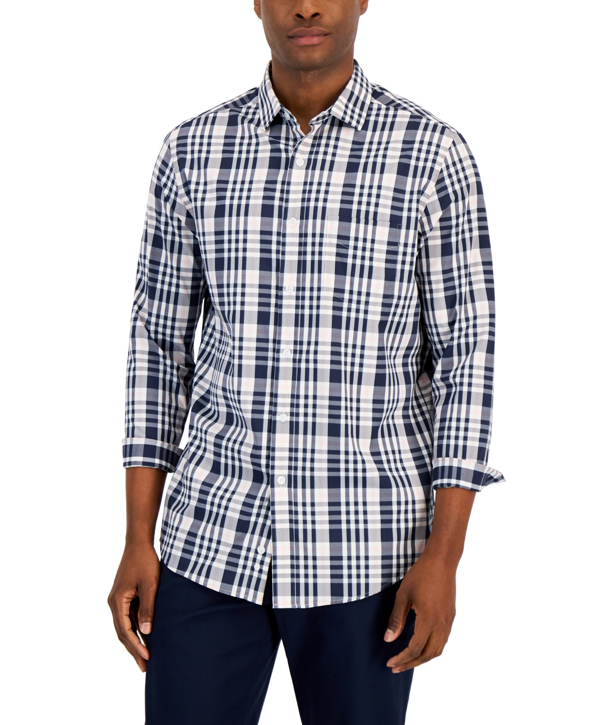 Club Room Men's Navy Button down Shirt Sz Small