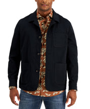 Alfani Men's Black Solid Button Down Shirt Jacket Size Large