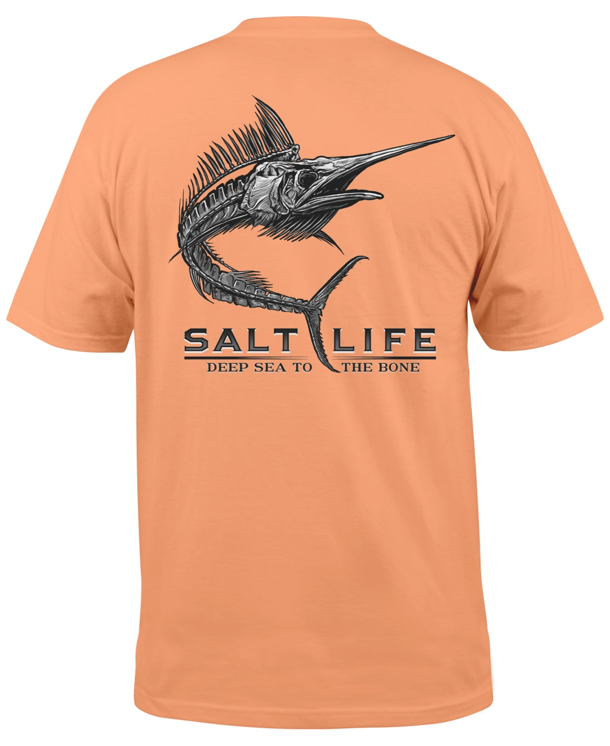 Salt Life Mens Skelebonz Short Sleeve Pocket T Shirt Orange 2XL