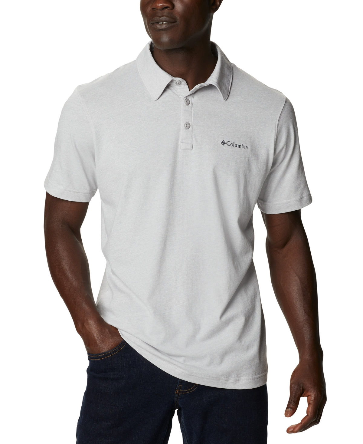 Columbia Mens Thistletown Hills Polo Shirt Silver Small