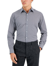 Club Room Men's Regular Fit Check Button Down Dress Shirt Hunter Large