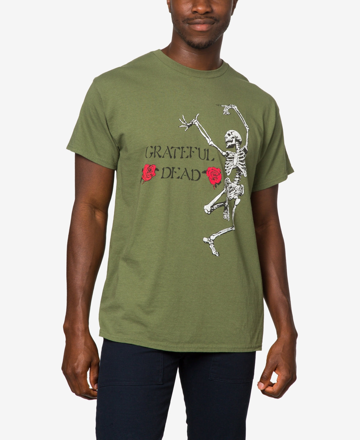 Junk Food Mens Grateful Dead Short Sleeve T Shirt Green Military Small