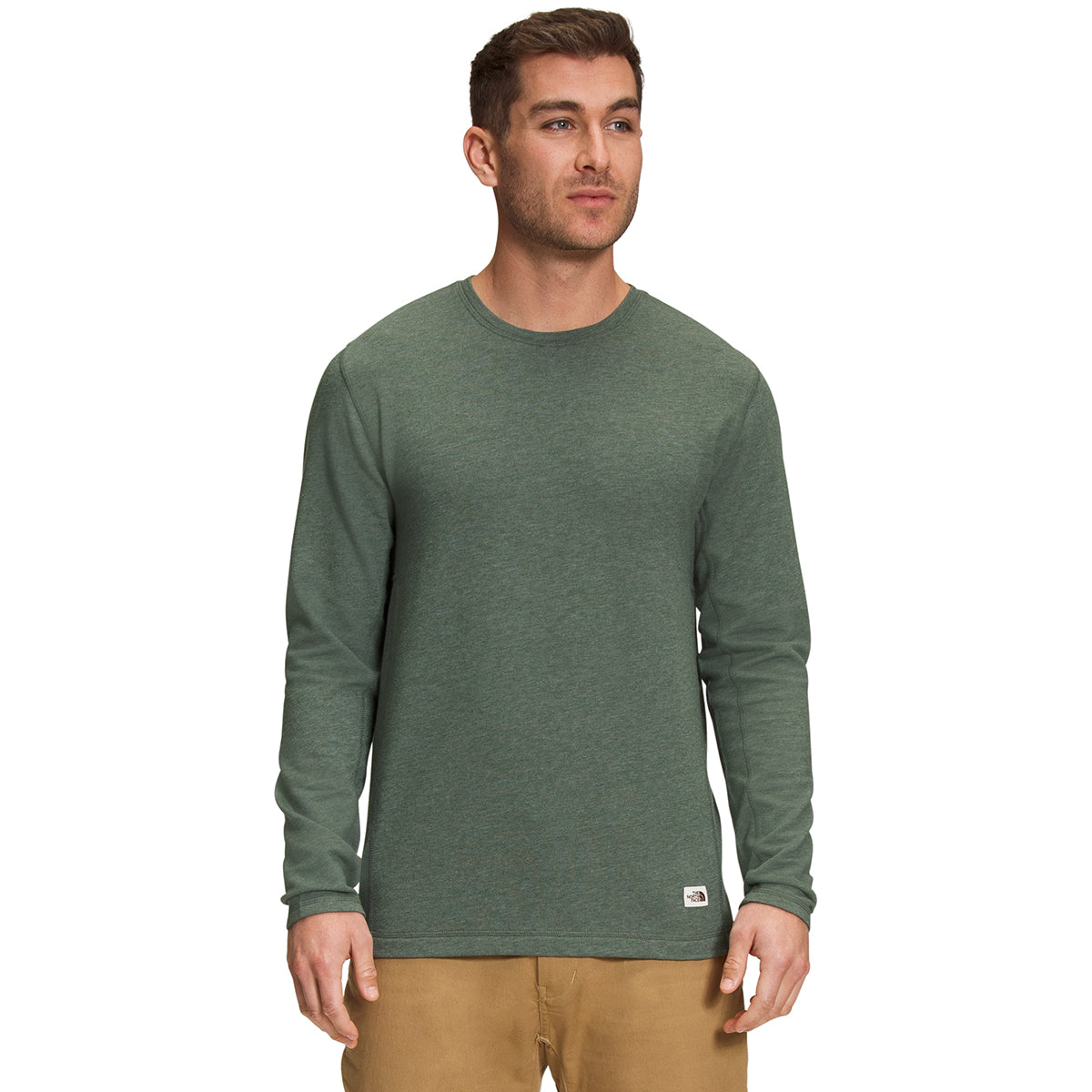 The North Face Men's Terry Long Sleeve Crewneck Tshirt  Thyme Heather  XL