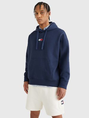 Tommy Hilfiger Tommy Jeans Mens Badge Sweatshirt Hoodie Navy Blue Small