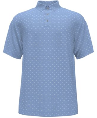 PGA TOUR Mens Conversational-Print Golf Polo Blue Small