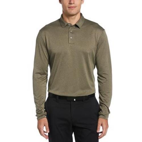 PGA TOUR Mens Micro Birdseye Print Polo Golf Shirt Industrial Green Heather XL