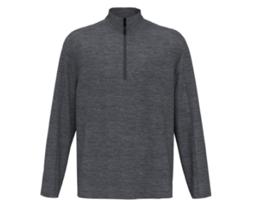 PGA TOUR Mens Moisture Wicking Textured Pullover Dark Grey Heather Small