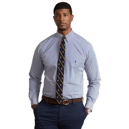 Polo Ralph Lauren Men's Big & Tall Striped Stretch Poplin Shirt Navy White 3XB