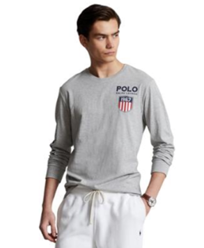 Polo Ralph Lauren Men's Long Sleeve Classic-Fit Logo Andover Heather Medium