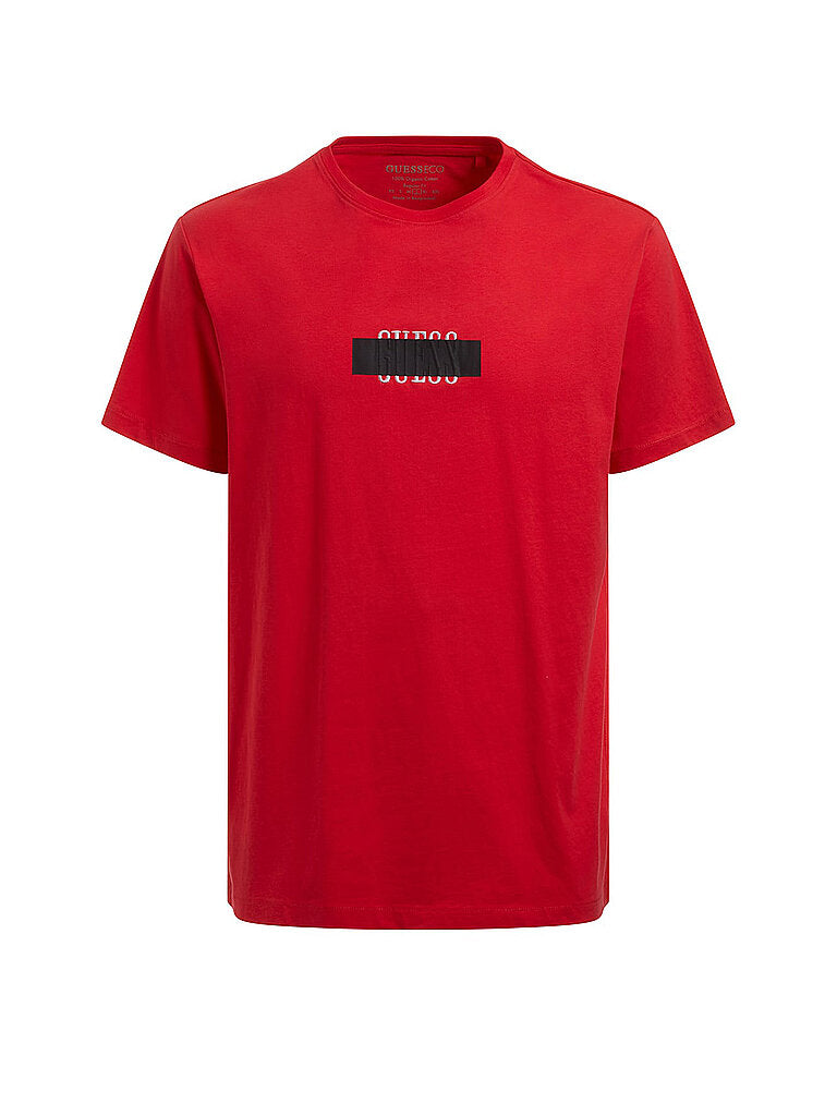 GUESS Mens Ardis Crewneck Short-Sleeve T Shirt Red Small