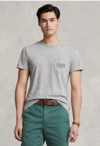 Polo Ralph Lauren Men's Classic-Fit Logo Pocket T-Shirt Heather Gray 2XL