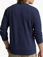 Ralph Lauren Men's Crewneck Pullover Sweater Heather Blue Medium