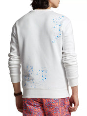Polo Ralph Lauren Tie-Dye Logo Fleece Crewneck Sweatshirt White Small