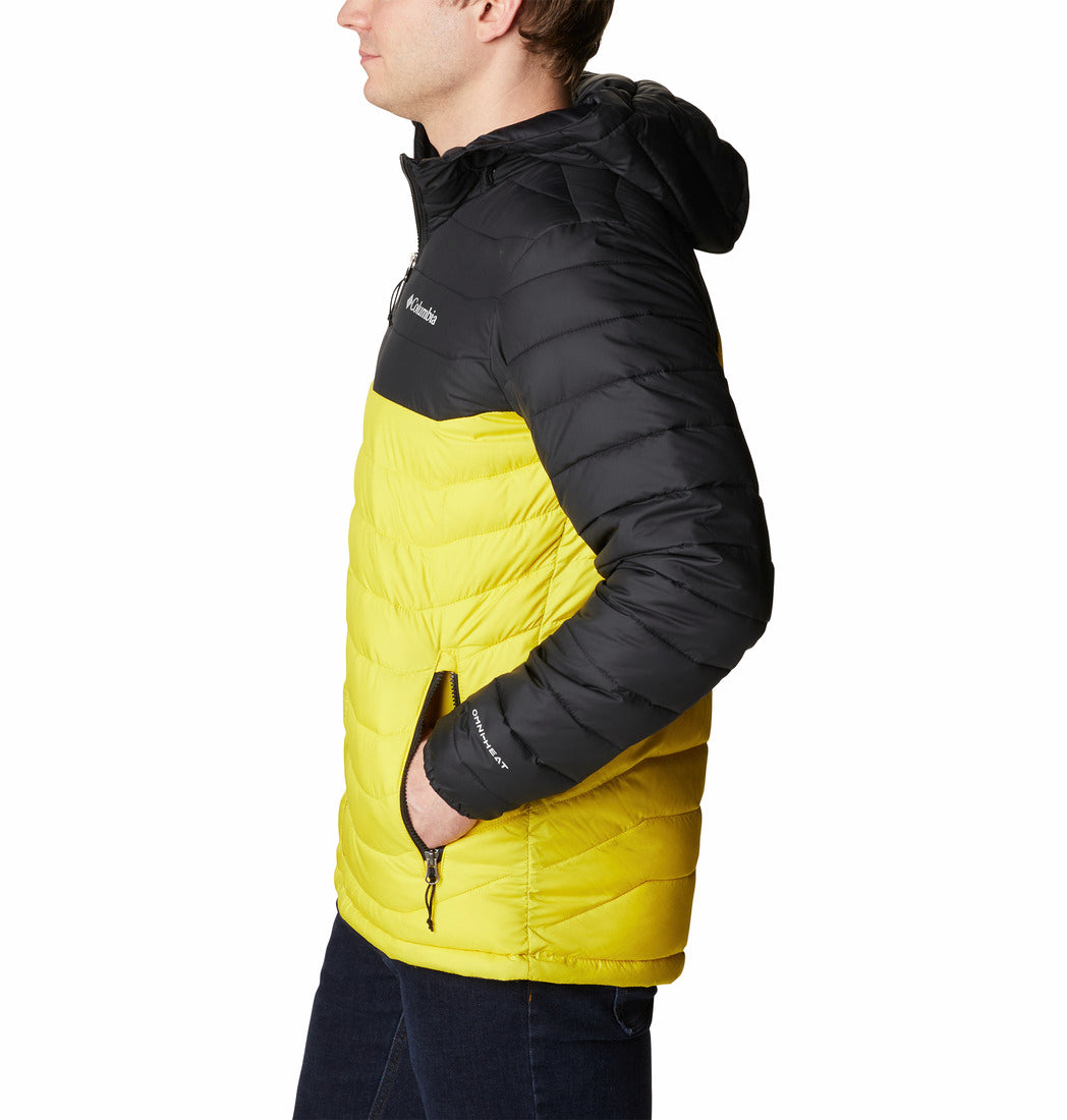 Columbia Men's Powder Lite Hooded Jacket XXL Laser Yellow Black
