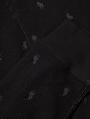 Polo Ralph Lauren Printed Waffle-Knit Shirt Black Mechanical Grey Medium