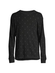Polo Ralph Lauren Mens Signature-Print Waffle Crewneck Sleep Shirt Black 2XL