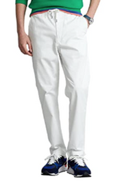 Polo Ralph Lauren Mens Stretch Classic-Fit Polo Cotton Pant Deckwash White Small