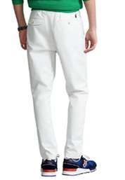 Polo Ralph Lauren Mens Stretch Classic-Fit Polo Cotton Pant Deckwash White Small