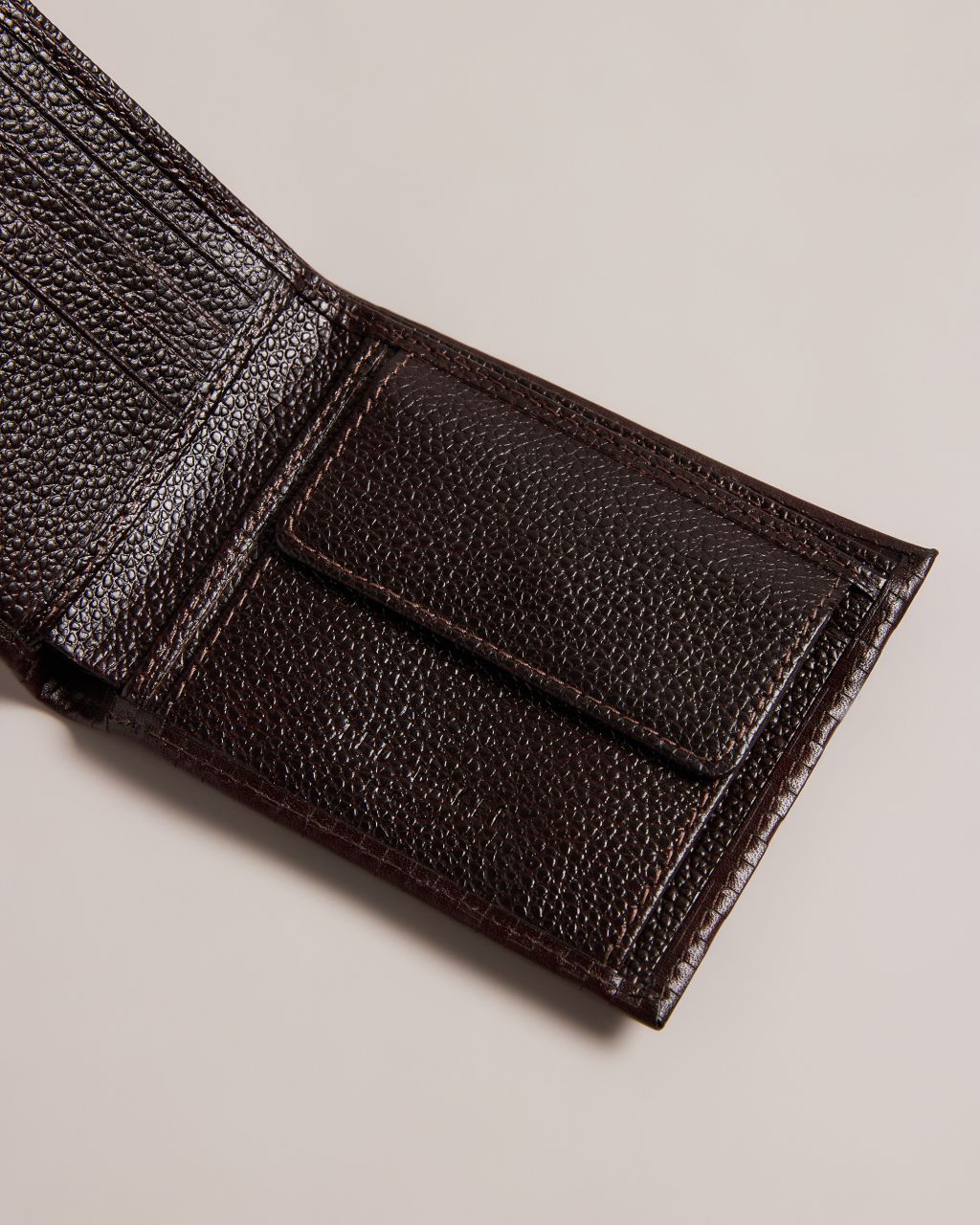 Ted Baker Grammy Mens Leather Coin Pocket Bifold Wallet Brown