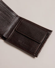 Ted Baker Grammy Mens Leather Coin Pocket Bifold Wallet Brown