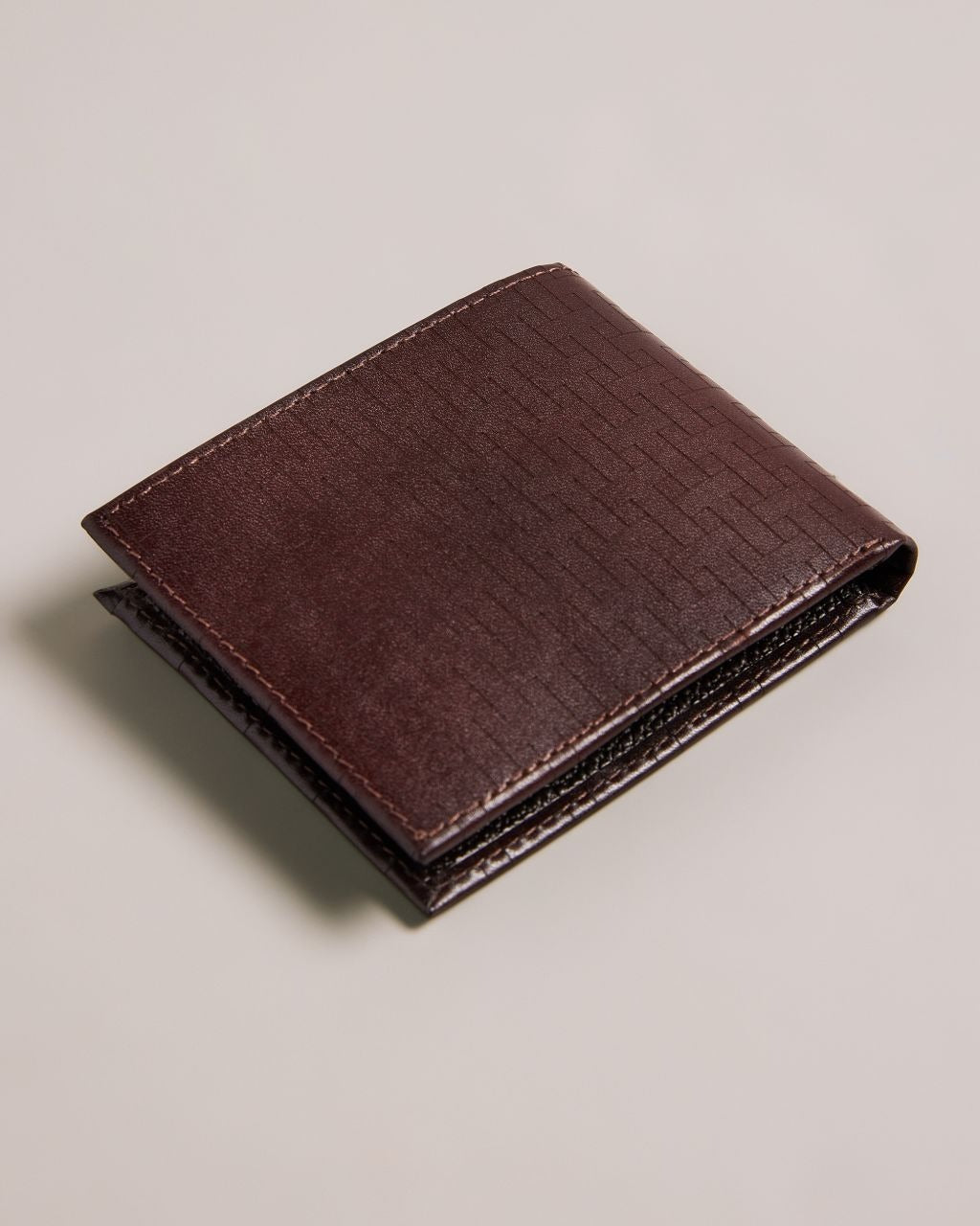 Ted Baker Grammy Mens Leather Coin Pocket Bifold Wallet Brown