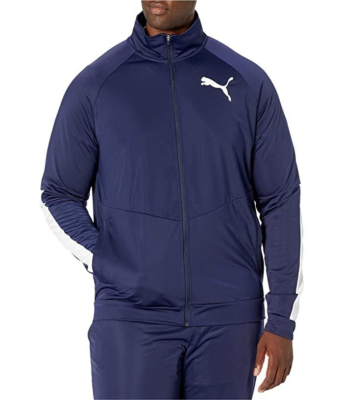 Puma Mens Contrast Zip-Front Track Jacket Blue 3XLT