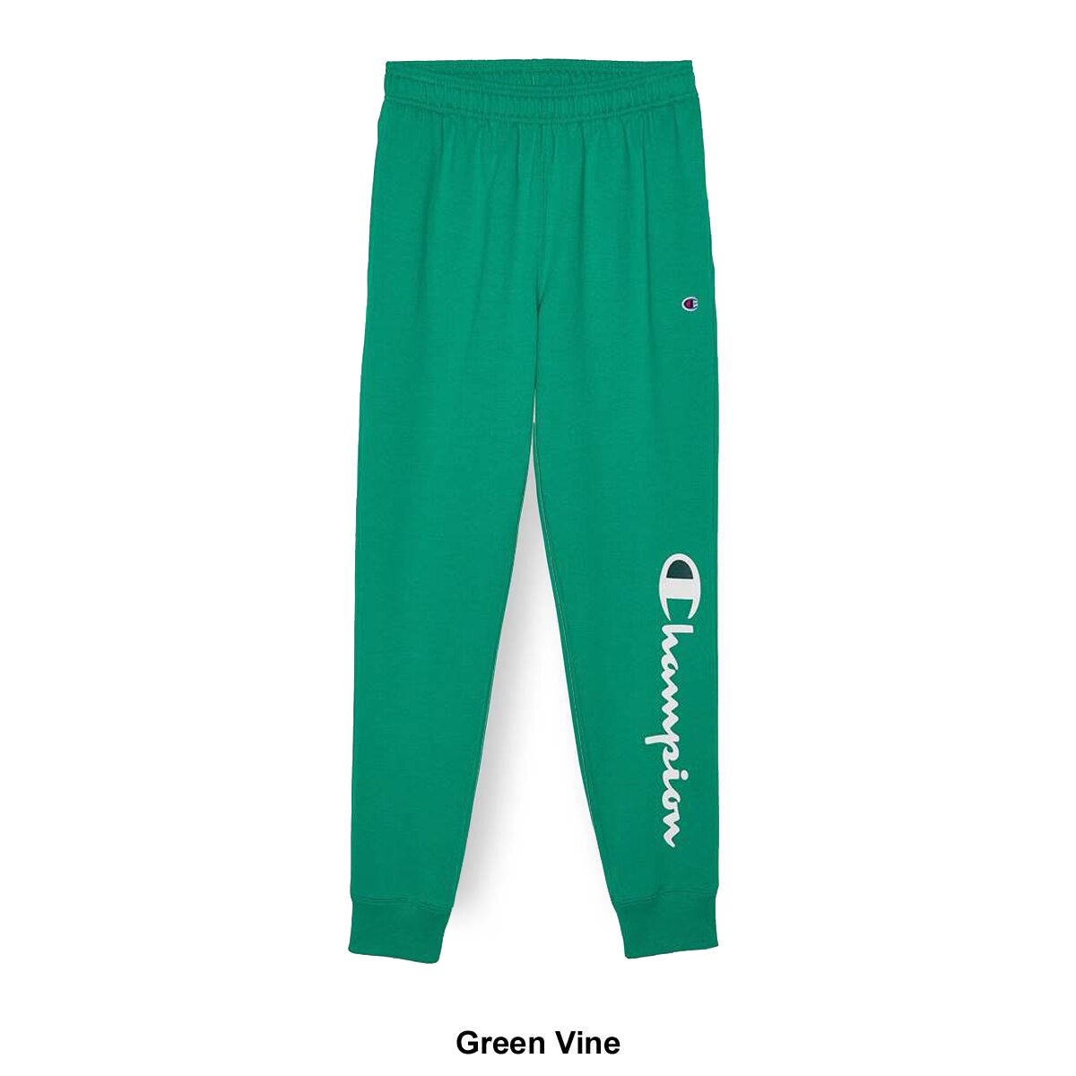 Champion Mens Logo Powerblend Fleece Joggers Green Small
