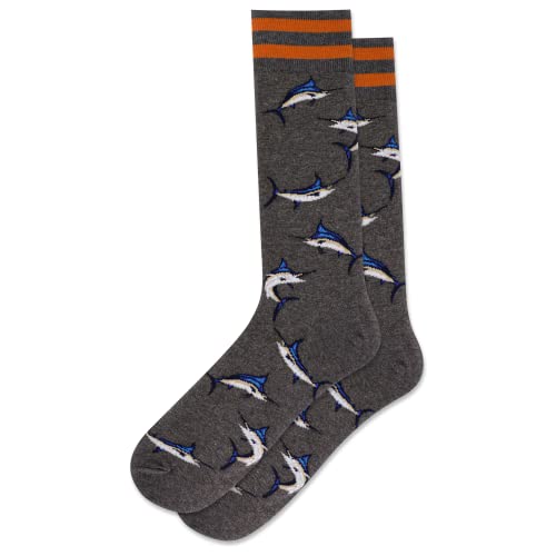Hot Sox Mens Crew Socks Gray 6-12 Us