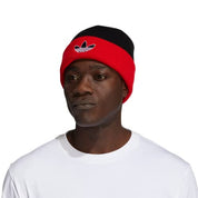 Adidas Men's Black Red Sunday Cuff Beanie Hat