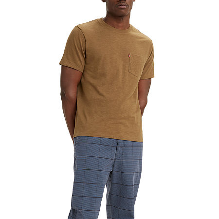 Levis Mens Classic Pocket T shirt Brown XL