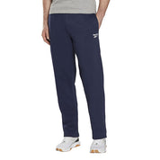 Reebok Men's Identity Fleece Leg Logo Open Hem Pant Navy Pants Regular Small