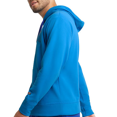 Champion Men's Game Day Stretch Logo Hoodie Sweatshirt Medium Blue