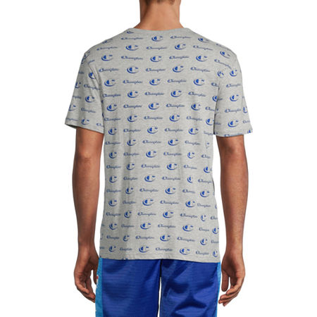 Champion Men's Logo Graphic Print Short Sleeve T Shirt  Ox Grey Small