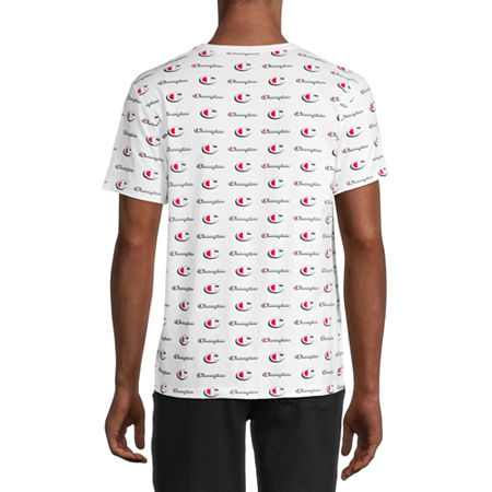 Champion Men's Logo-Print Graphic Short Sleeve T Shirt White Small