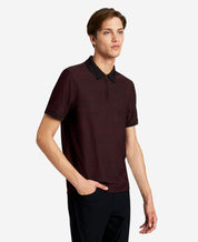 Kenneth Cole Knit Zip Polo Shirt Burgundy Dark Red Large