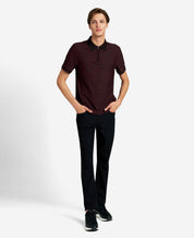 Kenneth Cole Knit Zip Polo Shirt Burgundy Dark Red Large