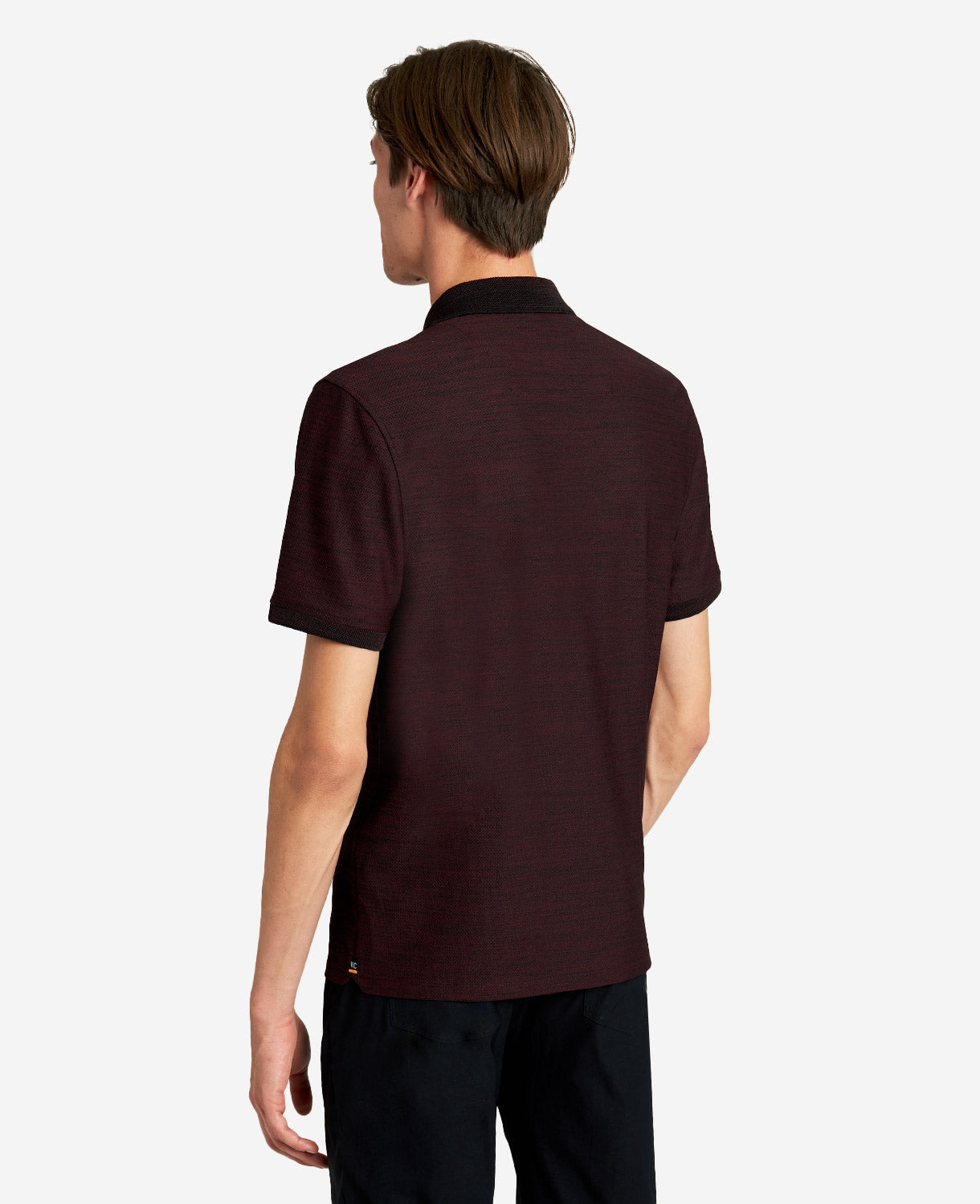 Kenneth Cole Knit Zip Polo Shirt Burgundy Dark Red Large